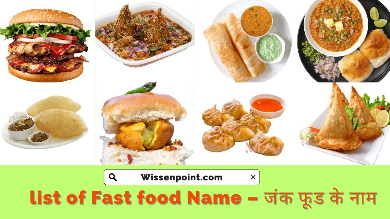 Fast Food Name Different Types Of Fast Food Junk 